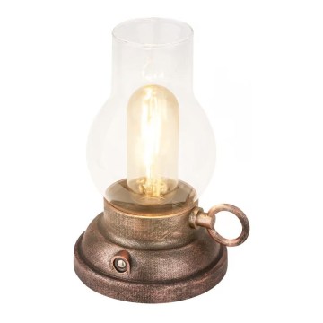 Brilo - LED-dimbar uppladdningsbar utomhusbordslampa KANEA LED/1,5W/5V IP44 1200 mAh bronsfärgad