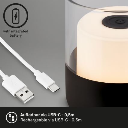 Brilo - LED dimbar uppladdningsbar utomhusbordslampa LILET LED/2W/5V IP44