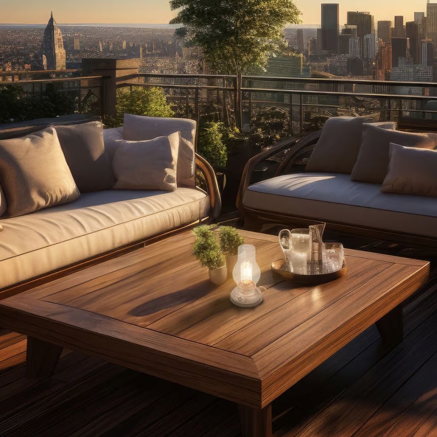 Brilo - LED dimbar uppladdningsbar utomhusbordslampa KANEA LED/1,5W/5V IP44 1200 mAh beige