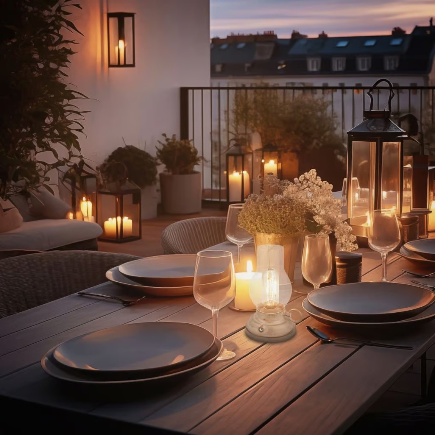 Brilo - LED dimbar uppladdningsbar utomhusbordslampa KANEA LED/1,5W/5V IP44 1200 mAh beige