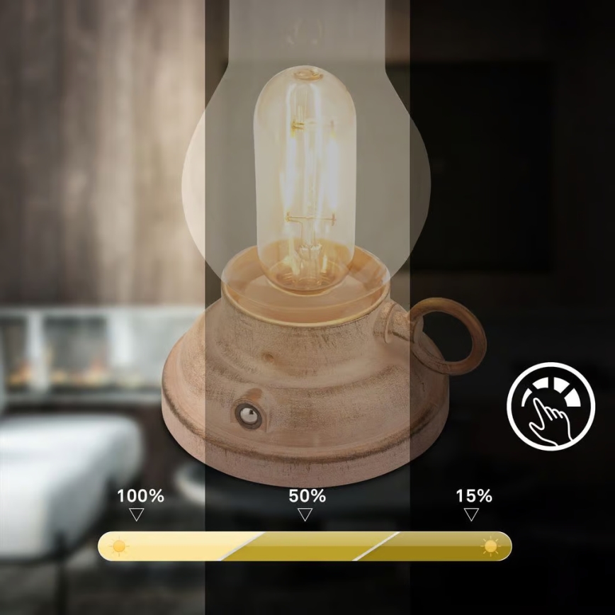 Brilo - LED dimbar uppladdningsbar utomhusbordslampa KANEA LED/1,5W/5V IP44 1200 mAh beige