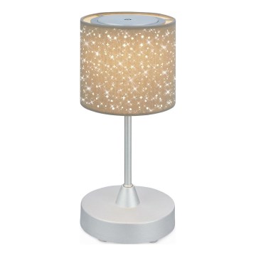 Brilo - LED Dimbart uppladdningsbart utomhusbordslampa LOLE LED/3W/5V 2000mAh IP44 silver/beige