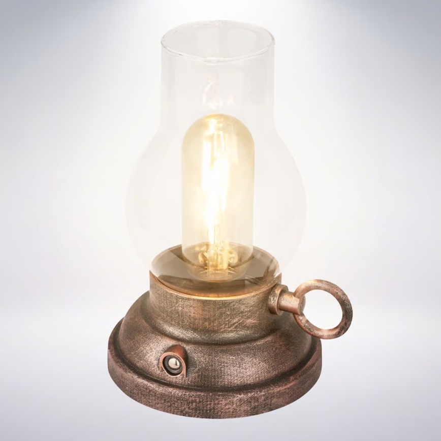 Brilo - LED-dimbar uppladdningsbar utomhusbordslampa KANEA LED/1,5W/5V IP44 1200 mAh bronsfärgad