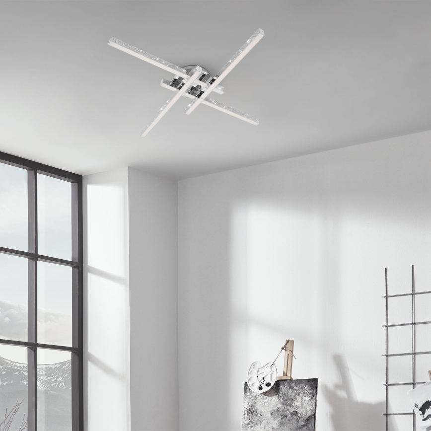 Brilo - LED fäst ljuskrona REY 4xLED/5W/230V skinande krom