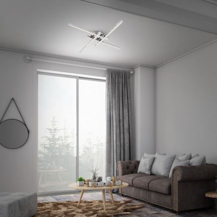 Brilo - LED fäst ljuskrona REY 4xLED/5W/230V skinande krom
