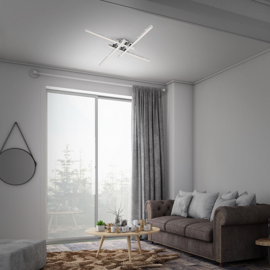 Brilo - LED fäst ljuskrona REY 4xLED/5W/230V skinande krom