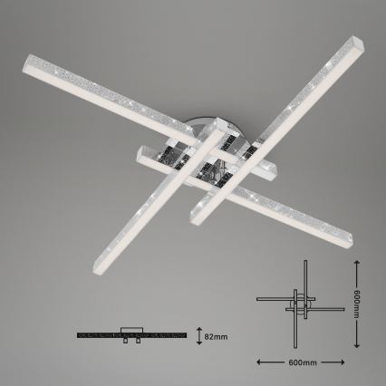 Brilo - LED fäst ljuskrona REY 4xLED/5W/230V skinande krom
