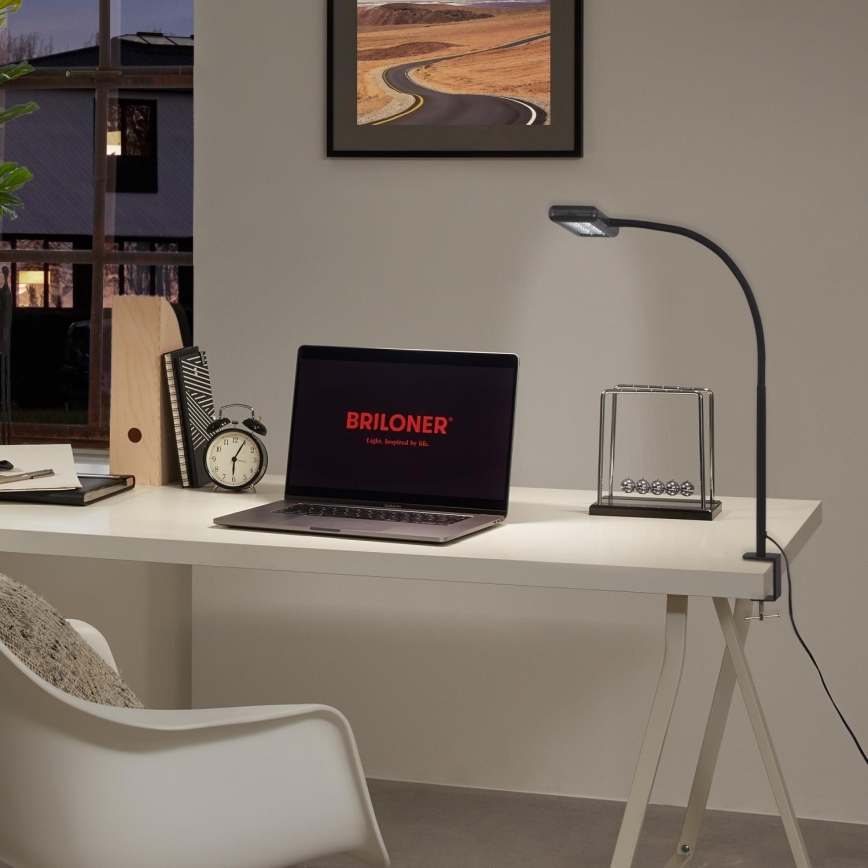 Brilo - LED Flexibel bordslampa med klämma TRASNA LED/7,5W/230V svart