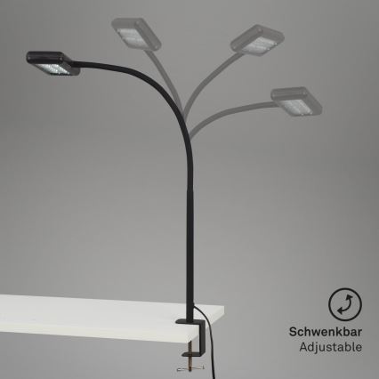 Brilo - LED Flexibel bordslampa med klämma TRASNA LED/7,5W/230V svart
