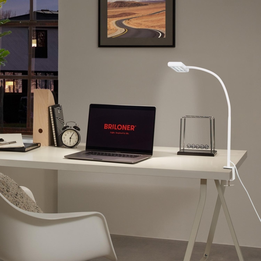 Brilo - LED Flexibel bordslampa med klämma TRASNA LED/7,5W/230V vit
