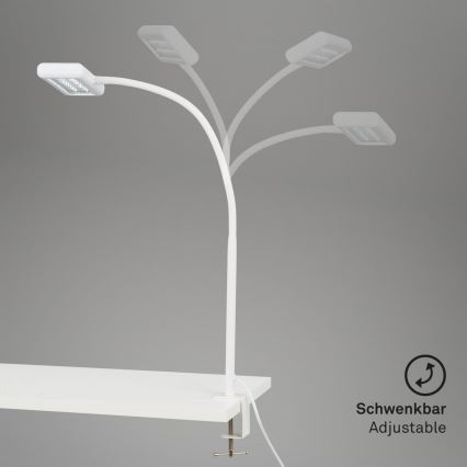 Brilo - LED Flexibel bordslampa med klämma TRASNA LED/7,5W/230V vit