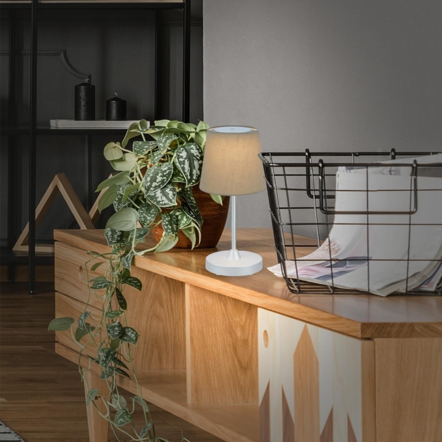 Brilo - LED Ljusreglerad uppladdningsbar utomhus bordslampa LED/3W/5V IP44 silver/beige