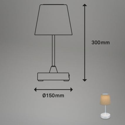 Brilo - LED Ljusreglerad uppladdningsbar utomhus bordslampa LED/3W/5V IP44 silver/beige
