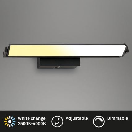 Brilo - LED ljusreglerad vägglampa LED/18W/230V 2700-4000K svart