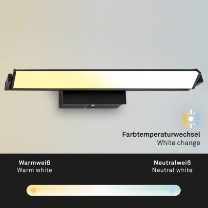 Brilo - LED ljusreglerad vägglampa LED/18W/230V 2700-4000K svart