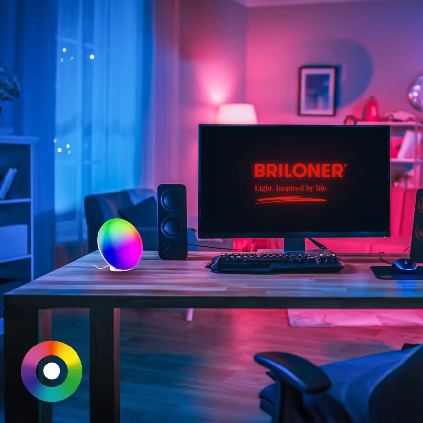 Brilo - LED RGBIC dimbar bordslampa TARA LED/6W/230V 3000-6500K vit + fjärrkontroll
