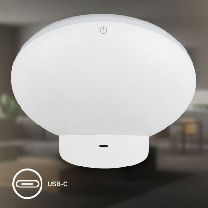 Brilo - LED RGBIC dimbar bordslampa TARA LED/6W/230V 3000-6500K vit + fjärrkontroll