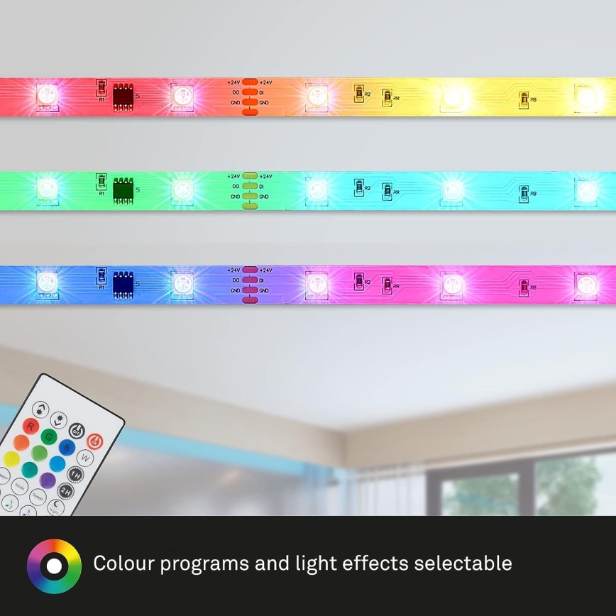 Brilo - LED RGBW Dimbart musikband 4,65m LED/12W/230V + fjärrkontroll