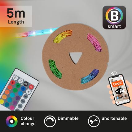 Brilo - LED RGBW dimbar remsa 6,5m LED/18W/230V Wi-Fi Tuya + fjärrkontroll