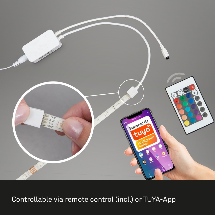Brilo - LED RGBW dimbar remsa 6,5m LED/18W/230V Wi-Fi Tuya + fjärrkontroll