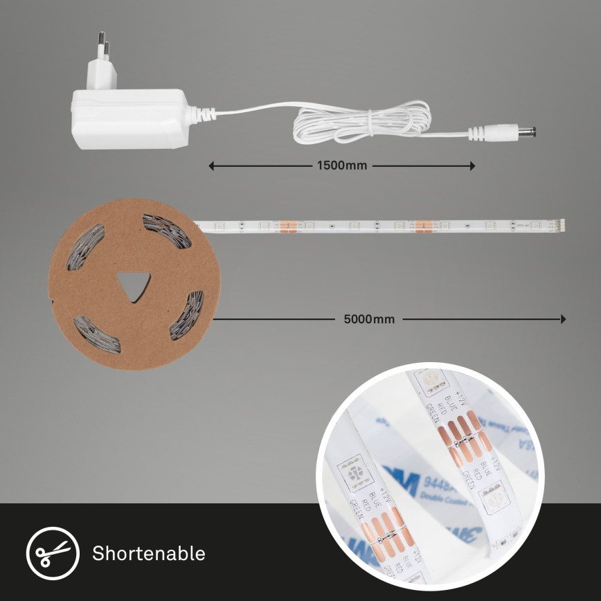 Brilo - LED RGBW dimbar remsa 6,5m LED/18W/230V Wi-Fi Tuya + fjärrkontroll