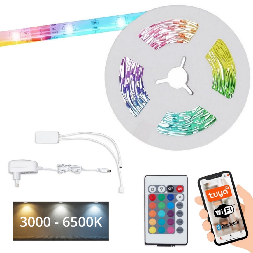 Brilo - LED RGBW dimbar remsa 6,5m LED/18W/230V Wi-Fi Tuya + fjärrkontroll