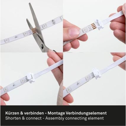 Brilo - LED RGBW dimbar remsa 6,5m LED/22W/230V + fjärrkontroll