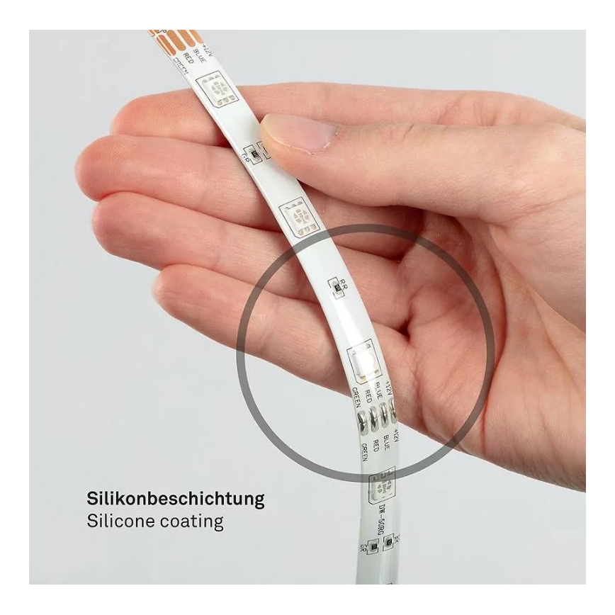 Brilo - LED RGBW dimbar remsa 6,5m LED/22W/230V + fjärrkontroll