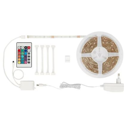 Brilo - LED RGBW dimbar remsa 6,5m LED/22W/230V + fjärrkontroll