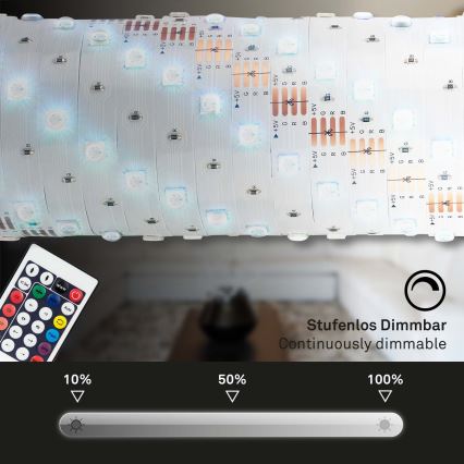 Brilo - LED RGBW dimbar remsa 6,5m LED/24W/230V + fjärrkontroll