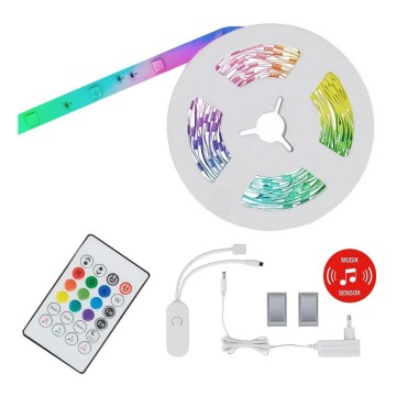Brilo - LED RGBW Dimbart musikband 4,65m LED/12W/230V + fjärrkontroll