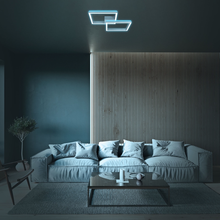 Brilo - LED RGBW Ljusreglerad fäst ljuskrona FRAME 2xLED/17W/230V 2700-6500K + fjärrkontroll