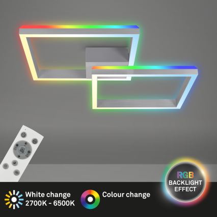 Brilo - LED RGBW Ljusreglerad fäst ljuskrona FRAME 2xLED/17W/230V 2700-6500K + fjärrkontroll