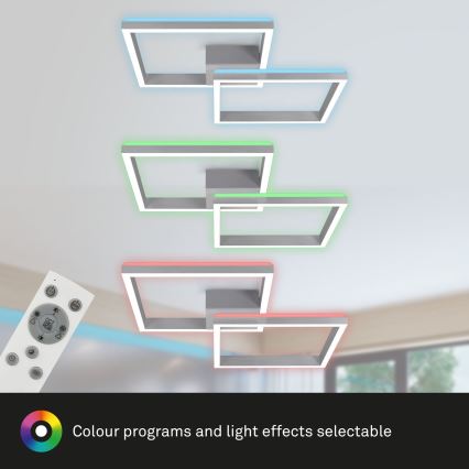 Brilo - LED RGBW Ljusreglerad fäst ljuskrona FRAME 2xLED/17W/230V 2700-6500K + fjärrkontroll