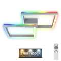 Brilo - LED RGBW Ljusreglerad fäst ljuskrona FRAME 2xLED/17W/230V 2700-6500K + fjärrkontroll