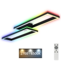 Brilo - LED RGBW Ljusreglerad fäst ljuskrona FRAME 2xLED/21W/230V 2700-6500K + fjärrkontroll