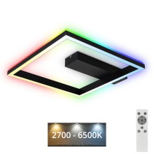 Brilo - LED RGBW Ljusreglerad fäst ljuskrona FRAME LED/18W/230V 2700-6500K + fjärrkontroll
