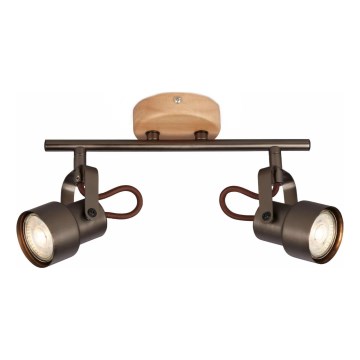 Brilo - LED-spot TAHUN 2xGU10/5W/230V 3000K brun