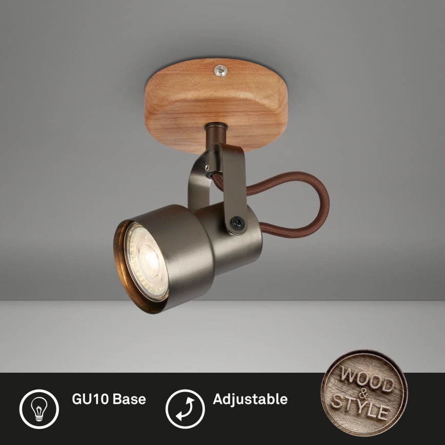 Brilo - LED-spotlampa TAHUN 1xGU10/5W/230V 3000K brun