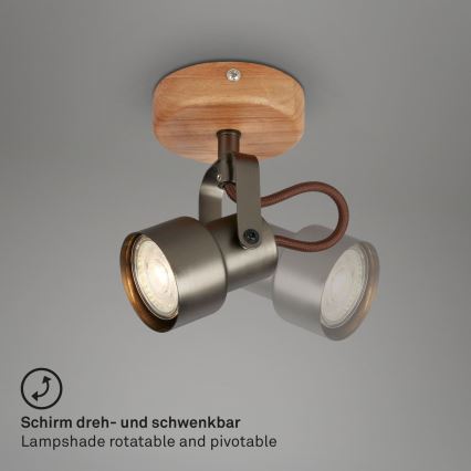 Brilo - LED-spotlampa TAHUN 1xGU10/5W/230V 3000K brun