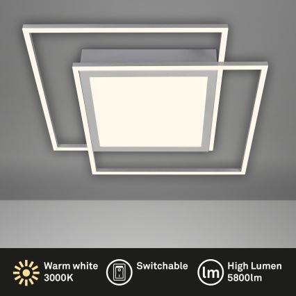 Brilo - LED taklampa 2xLED/16W/230V + LED/19W 51,5x51,5 cm 3000K matt krom