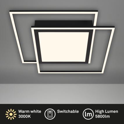 Brilo - LED taklampa 2xLED/16W/230V + LED/19W 51,5x51,5 cm 3000K svart