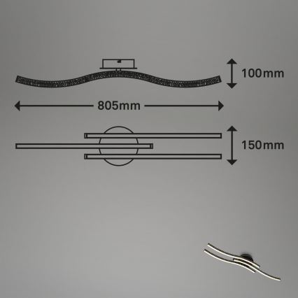 Brilo - LED taklampa LED/19W/230V 3000K svart
