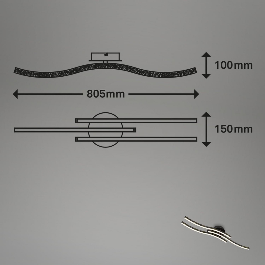 Brilo - LED taklampa LED/19W/230V 3000K svart