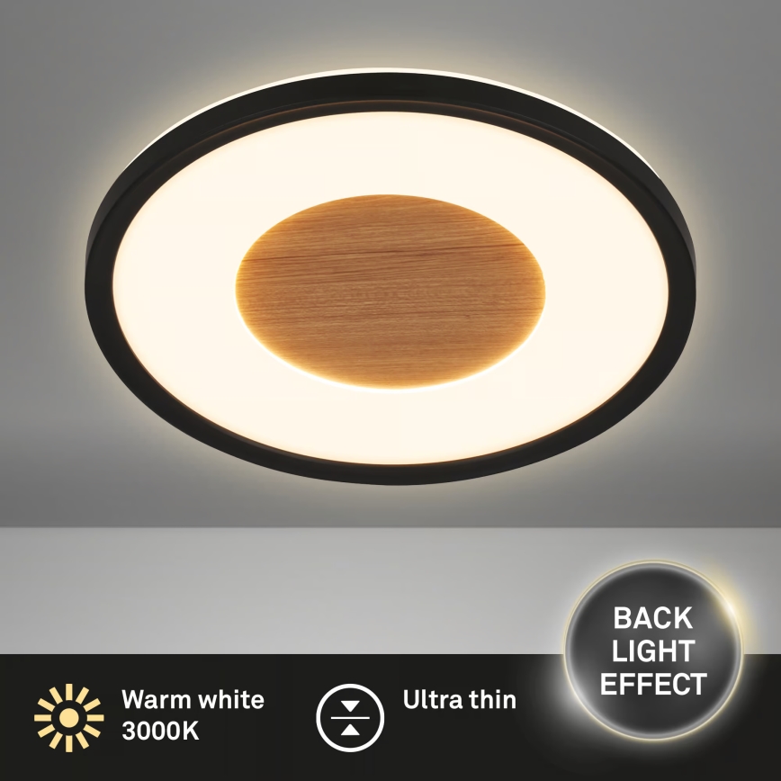 Brilo - LED taklampa SUFIT WOOD LED/18W/230V 3000K Ø 29 cm