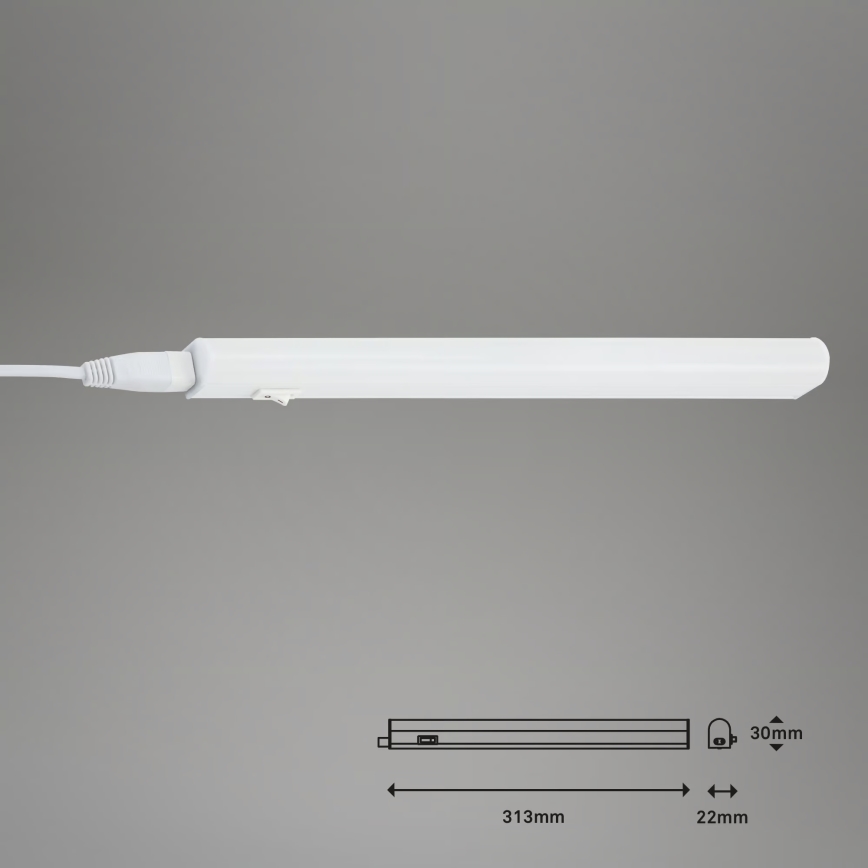 Brilo - LED-underskåpslampa, 4 W, 230 V, 4000 K, 31,3 cm