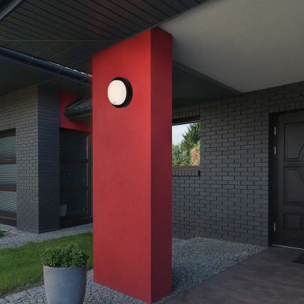 Brilo - LED uppladdningsbar utomhusvägglampa med sensor LED/4W/5V 4400 mAh IP44 svart