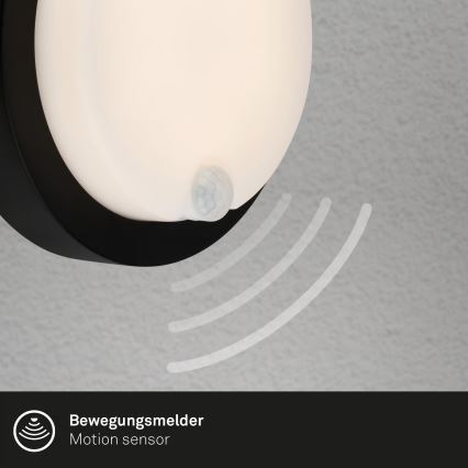 Brilo - LED uppladdningsbar utomhusvägglampa med sensor LED/4W/5V 4400 mAh IP44 svart