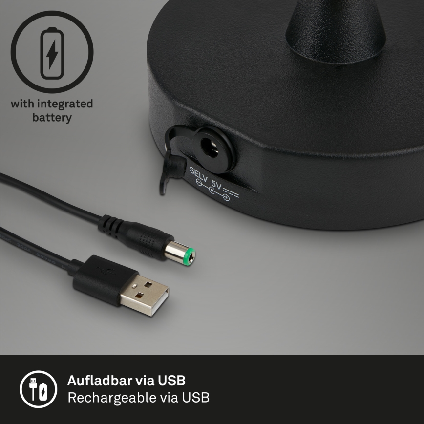 Brilo - LED utomhus dimbar uppladdningsbar lampa LED/3W/5V IP44 2000 mAh