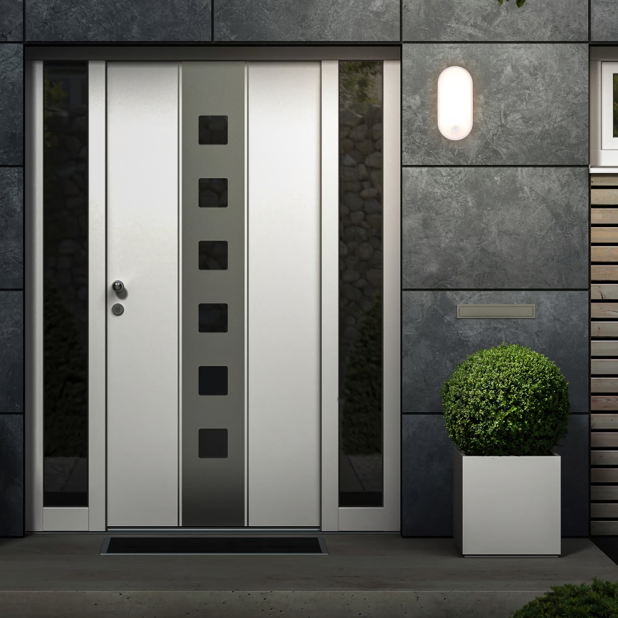 Brilo - LED utomhusvägglampa med rörelse- och skymningssensor RUCH LED/12W/230V IP65 vit